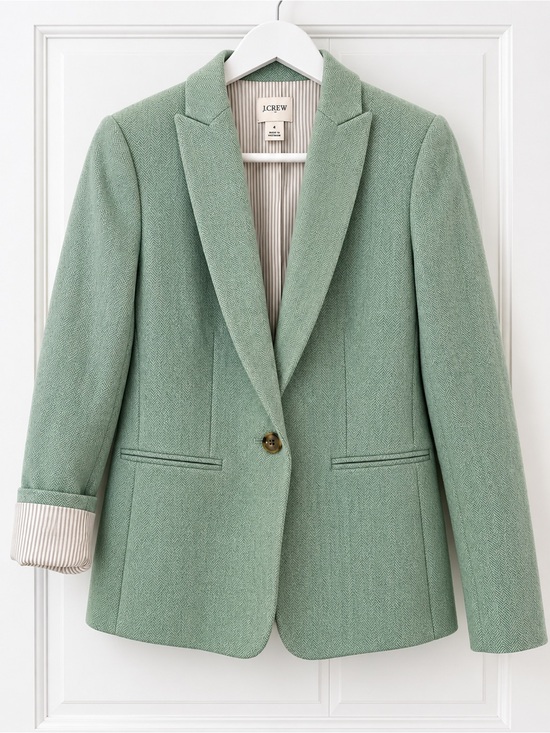 J. Crew Jackets & Blazers - J.Crew Herringbone Wool Blend Holland Blazer Sage Green Size 4